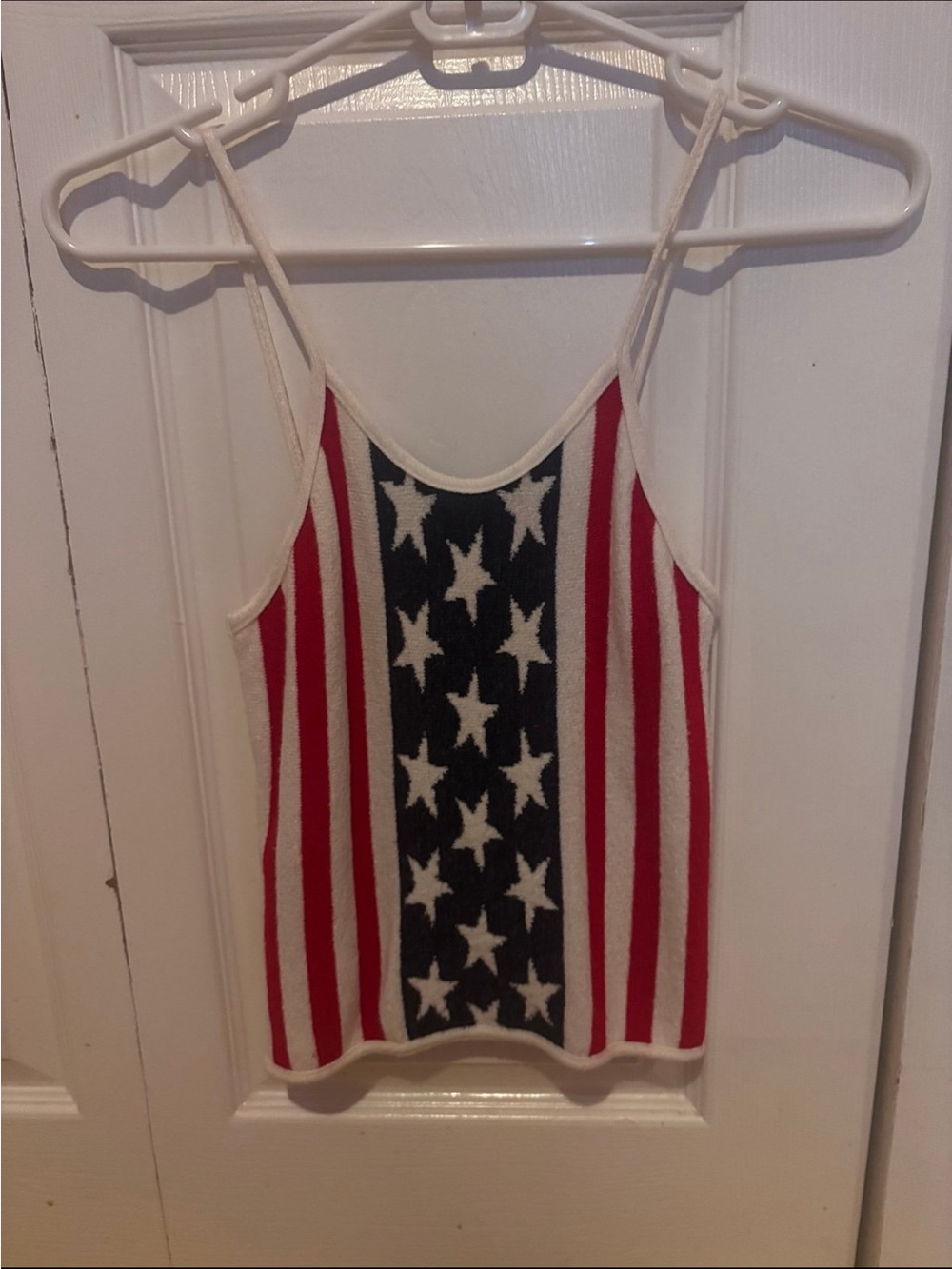 Vertigo Paris Striped Star Knit Crop Tank in Red, White & Blue - Picture 2 of 6